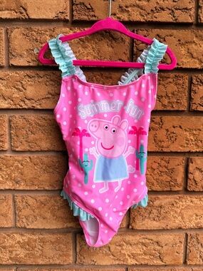 4/$25 • Peppa Pig “Summer Fun” Ruffle Detail Bathing Suit